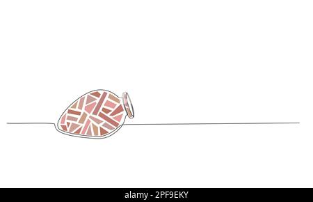 Illustration du vecteur de ligne Kvevri. Grand navire géorgien traditionnel en argile Qvevri pour la fabrication du vin. Illustration de Vecteur