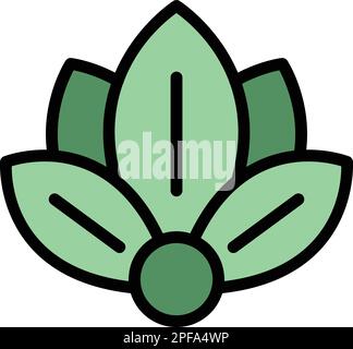 Icône du lotus spirituel. Contour spirituel lotus vecteur icône pour la conception de Web isolé sur fond blanc couleur plat Illustration de Vecteur