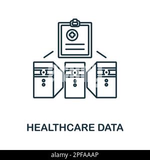 Icône de présentation des données de santé. Un élément simple de la collection Healthcare innovations. Icône de ligne de données Creative Healthcare pour la conception Web, les modèles Illustration de Vecteur