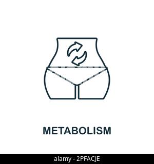 Icône de ligne de métabolisme. Icône monochrome simple Metabolisme pour les modèles, la conception Web et les infographies Illustration de Vecteur