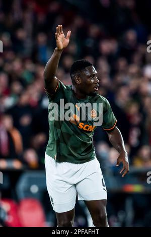 ROTTERDAM - Lassina Traore de Shakhtar Donetsk lors du match de 16 de la ligue Europe de l'UEFA entre Feyenoord et Shakhtar Donetsk à Feyenoord Stadion de Kuip on 16 mars 2023 à Rotterdam, pays-Bas. AP | hauteur néerlandaise | COR LASKER Banque D'Images