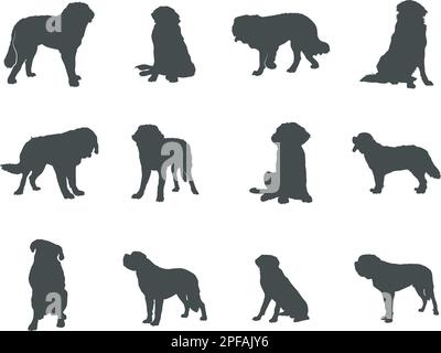 Silhouette de chien Saint bernard, silhouettes Saint bernard, SVG Saint bernard, vecteur Saint bernard Illustration de Vecteur