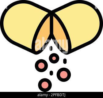 Icône composants vitaminiques. Contour vitamines composants vecteur icône pour la conception de Web isolé sur fond blanc couleur plate Illustration de Vecteur