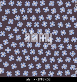 Fond floral pastel. Motif sans couture avec petites fleurs isolées bleues. Décor raster élégant. Idéal pour l'imprimé vêtements Banque D'Images