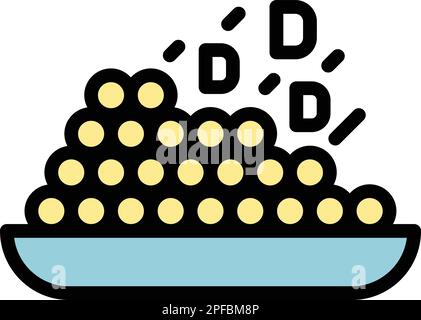 Icône de vitamine de plaque. Plaque de contour vecteur de vitamine icône pour la conception de Web isolé sur fond blanc couleur plat Illustration de Vecteur