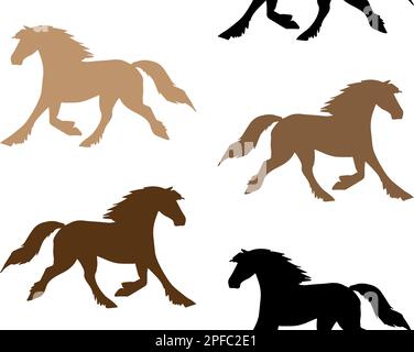 Motif vectoriel sans couture de la silhouette de cheval Illustration de Vecteur