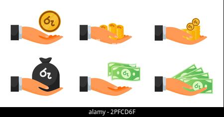 Argent et pièces de monnaie de la roupie sri-lankaise Illustration de Vecteur