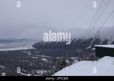 Ski à Alyeska Banque D'Images