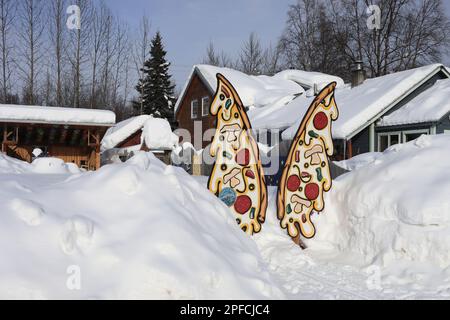 Talkeetna en hiver Banque D'Images