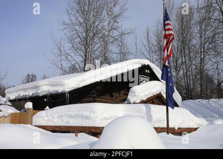 Talkeetna en hiver Banque D'Images