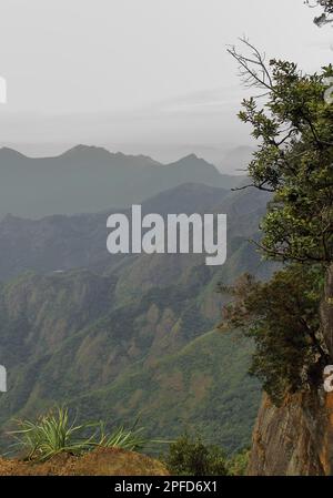 paysage de montagne pittoresque de plateau de décan, belles collines de palani de la station de colline de kodaikanal à tamilnadu, sud de l'inde Banque D'Images