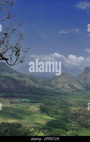 paysage de montagne pittoresque de plateau de décan, belles collines de palani de la station de colline de kodaikanal à tamilnadu, sud de l'inde Banque D'Images