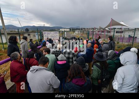 Non exclusif: 16 mars 2023 à Lerma , Mexique : étudiants du campus de l'Université autonome métropolitaine de Lerma, fermé les accès et demandé Banque D'Images