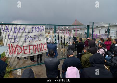 Non exclusif: 16 mars 2023 à Lerma , Mexique : étudiants du campus de l'Université autonome métropolitaine de Lerma, fermé les accès et demandé Banque D'Images