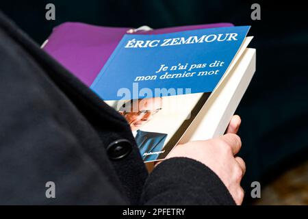 Paris, France. 16th mars 2023. Illustration lors d'une session de signature d'Eric Zemmour ('Reconquete!') Pour son nouveau livre, à Paris, France sur 16 mars 2023. Photo de Victor Joly/ABACAPRESS.COM crédit: Abaca Press/Alay Live News Banque D'Images