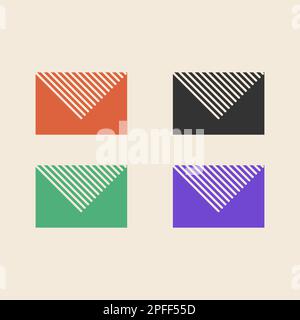 Collection d'enveloppes vectorielles Brutalisme. Forme simple minimaliste. Illustration artistique pour logo. Illustration de Vecteur