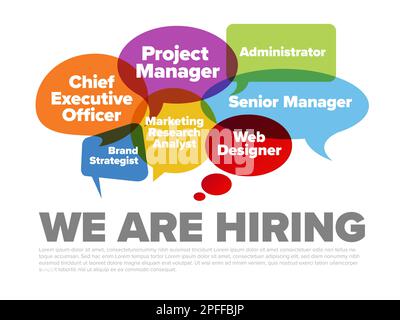 Nous embauchons un modèle de circulaire minimaliste – à la recherche de nouveaux membres de notre équipe qui embauchent un nouveau membre de l'équipe de l'entreprise – simpl Illustration de Vecteur