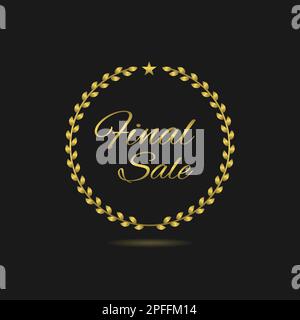 Solde ensemble d'étiquettes pour couronne de Laurier doré Illustration de Vecteur