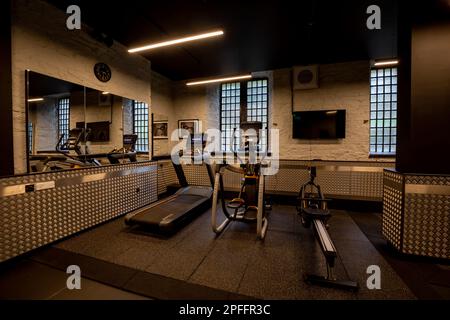 Gymnase de l'hôtel Bodmin Jail à Bodmin, Cornwall Banque D'Images