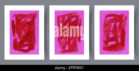 Imprimé mural aquarelle à rayures abstraites et motif filigrane Illustration de Vecteur