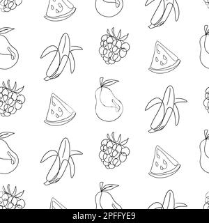 Motif vectoriel de fruits tropicaux sans coutures Illustration de Vecteur