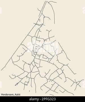 Carte routière de la COMMUNE HERDERSEM, AALST Illustration de Vecteur