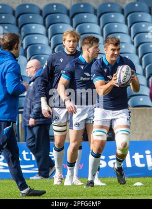 Murrayfield, Édimbourg. 17/03/2023, 17th mars 2023: Guinness six Nations 2023. ScotlandÕs Sam Skinner pendant la course de l'équipe d'Écosse, BT Murrayfield, Édimbourg. Crédit : Ian Rutherford Alay Live News Banque D'Images