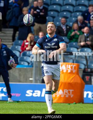 Murrayfield, Édimbourg. 17/03/2023, 17th mars 2023: Guinness six Nations 2023. ScotlandÕs Kyle Steyn pendant la course de l'équipe d'Écosse, BT Murrayfield, Édimbourg. Crédit : Ian Rutherford Alay Live News Banque D'Images