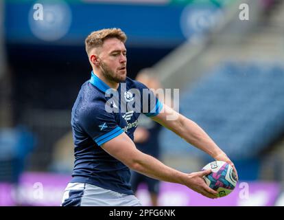 Murrayfield, Édimbourg. 17/03/2023, 17th mars 2023: Guinness six Nations 2023. ScotlandÕs Ollie Smith pendant la course de l'équipe d'Écosse, BT Murrayfield, Édimbourg. Crédit : Ian Rutherford Alay Live News Banque D'Images