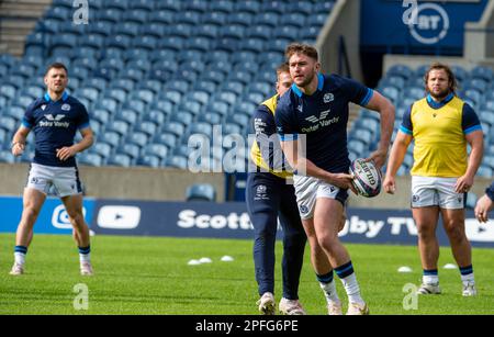 Murrayfield, Édimbourg. 17/03/2023, 17th mars 2023: Guinness six Nations 2023. ScotlandÕs Ollie Smith pendant la course de l'équipe d'Écosse, BT Murrayfield, Édimbourg. Crédit : Ian Rutherford Alay Live News Banque D'Images