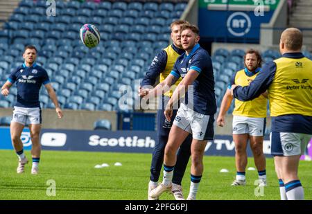 Murrayfield, Édimbourg. 17/03/2023, 17th mars 2023: Guinness six Nations 2023. ScotlandÕs Ollie Smith pendant la course de l'équipe d'Écosse, BT Murrayfield, Édimbourg. Crédit : Ian Rutherford Alay Live News Banque D'Images