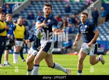 Murrayfield, Édimbourg. 17/03/2023, 17th mars 2023: Guinness six Nations 2023. ScotlandÕs Blair Kinghorn pendant la course de l'équipe d'Écosse, BT Murrayfield, Édimbourg. Crédit : Ian Rutherford Alay Live News Banque D'Images