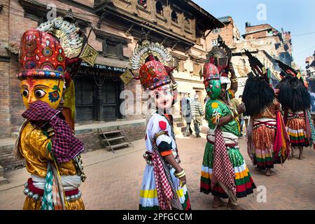 Bhaktapur, Népal, Folklore Banque D'Images