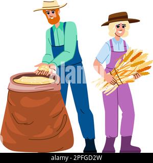 récolte de blé vecteur Illustration de Vecteur