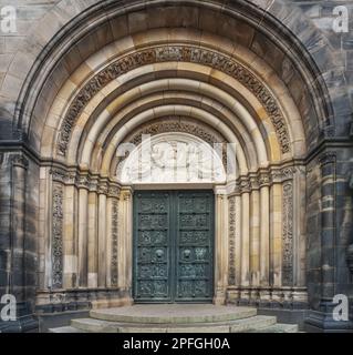 Porte d'entrée à la cathédrale de Brême - Brême, Allemagne Banque D'Images
