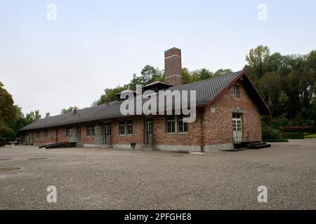 Allemagne, Bavière, Dachau, camp de concentration, d'un crématorium Banque D'Images