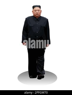 Kim Jong-un Guide suprême de la Corée du Nord image vectorielle Illustration de Vecteur
