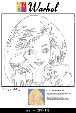 Page de coloriage d'Andy Warhol Banque D'Images