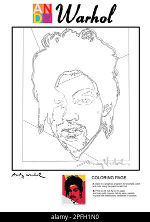 Page de coloriage d'Andy Warhol Banque D'Images