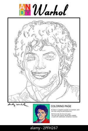 Page de coloriage d'Andy Warhol Banque D'Images