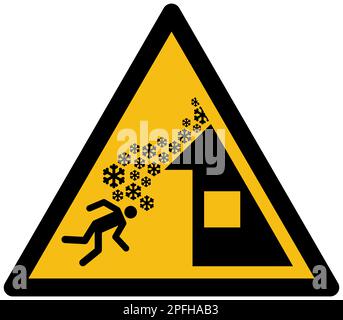 Panneau d'avalanche de toit ISO 7010 Banque D'Images