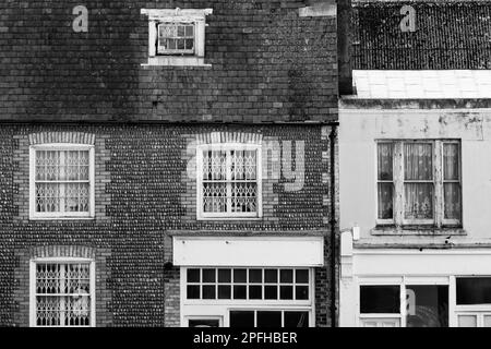 Devant un bâtiment de silex à Worthing, West Sussex, Royaume-Uni Banque D'Images