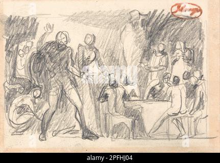 Macbeth : scène de banquet par George Romney Banque D'Images