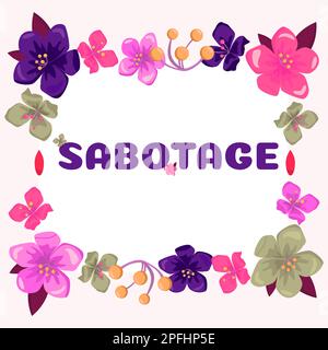 Sabotage de légende conceptuelle. Approche commerciale destruction des outils et des matériaux d'un employeur par les travailleurs Banque D'Images