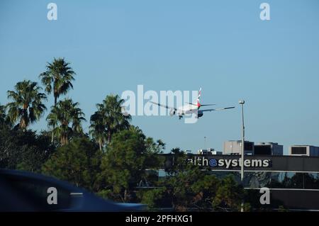 TEMPA / FLORIDE / ETATS-UNIS - 02 DÉCEMBRE 2017. Vol commercial British Airways atterrissant à l'aéroport international de Tempa, en Floride, aux États-Unis (Photo.Francis Dean/Dean Pictures) Banque D'Images