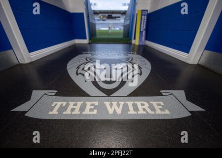 Warrington, Royaume-Uni. 17th mars 2023. Vue depuis le tunnel pendant le match de la Super League Round 5 de Betfred Warrington Wolves vs Leigh Leopards au stade Halliwell Jones, Warrington, Royaume-Uni, 17th mars 2023 (photo de Mark Cosgrove/News Images) crédit: News Images LTD/Alay Live News Banque D'Images