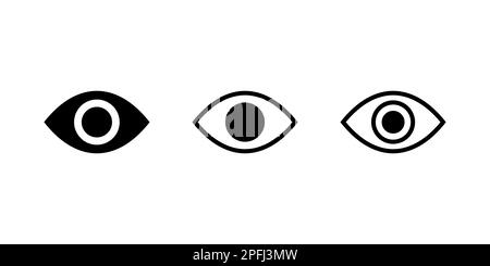 Icône de ligne oculaire définie. Jeu d'yeux ouverts. design plat différent Illustration de Vecteur