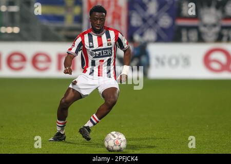 DEN HAAG, PAYS-BAS - MARS 17: Leeroy Owusu de Willem II pendant le match néerlandais de Keukenkampidicoenie entre ADO Den Haag et Willem II à Bingoal Stadion 17 mars 2023 à Den Haag, pays-Bas (photo de Hans van der Valk/Orange Pictures) Credit: Orange pics BV/Alay Live News Banque D'Images