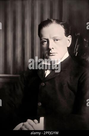 Winston Churchill (30th novembre 1874 - 24 janvier 1965) Portrait de jeune Banque D'Images