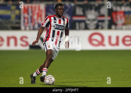 DEN HAAG, PAYS-BAS - MARS 17: Leeroy Owusu de Willem II pendant le match néerlandais de Keukenkampidicoenie entre ADO Den Haag et Willem II à Bingoal Stadion 17 mars 2023 à Den Haag, pays-Bas (photo de Hans van der Valk/Orange Pictures) Credit: Orange pics BV/Alay Live News Banque D'Images